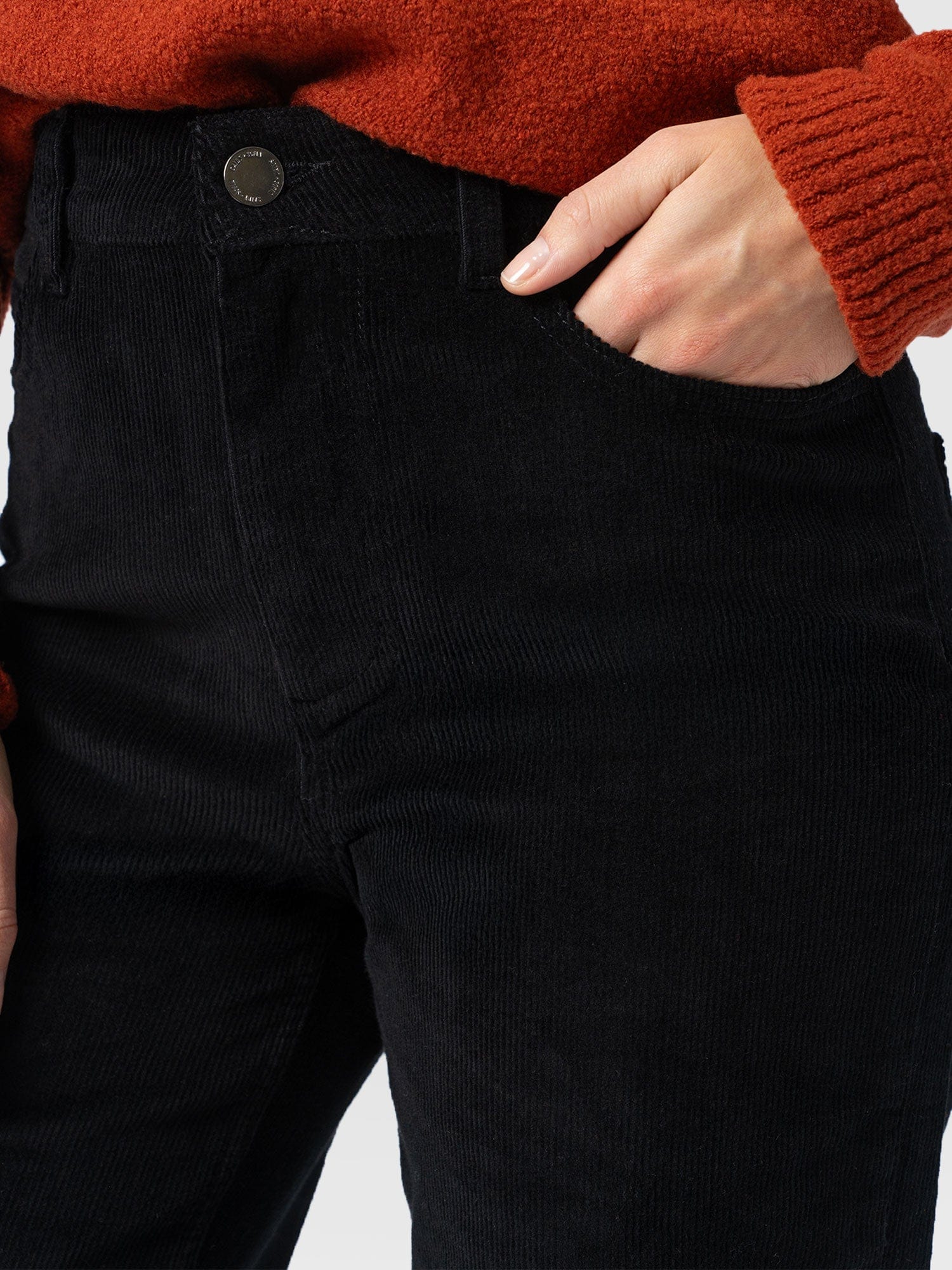 Maeve Wide Leg Pant - Black Cord